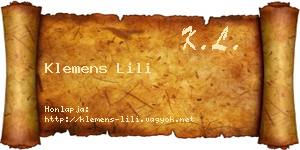 Klemens Lili névjegykártya