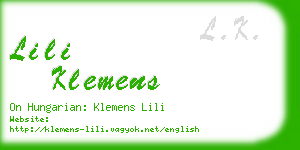 lili klemens business card